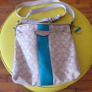 Coach Green Color Block Factory Crossbody Purse